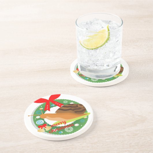 Weihnachtsschnecke Getränkeuntersetzer (Seite)