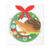 Weihnachtsschnecke Notizblock (Vorderseite)