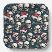 Weihnachtsschnecken in Weihnachtsmannmützen Pappteller (Vorderseite)