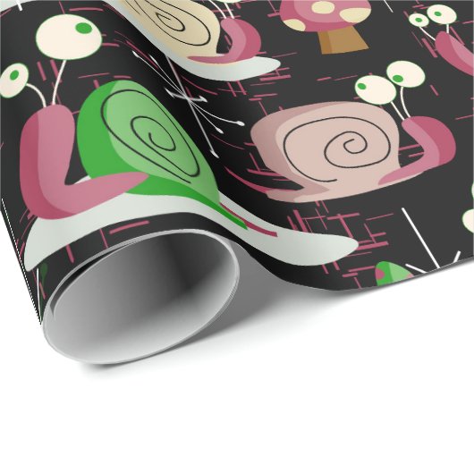 Weihnachtsschnecken - MidCentury Retro — Geschenkpapier (Rolleneckpunkt)