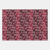 Weihnachtsschnee 8 Fotos Gitter Collage Rot karier Geschenkpapier Set (Vorderseite 2)