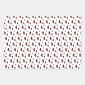 Weihnachtsschnee 8 Fotos Gitter Kiefer dunkelrot Geschenkpapier Set (Vorderseite 3)