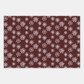 Weihnachtsschnee 8 Fotos Gitter Kiefer dunkelrot Geschenkpapier Set (Vorderseite 2)