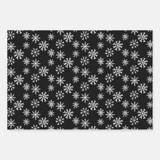Weihnachtsschnee 8 Fotos Gitter Kiefer Schwarz-wei Geschenkpapier Set (Vorderseite 2)