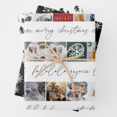 Weihnachtsschnee 8 Fotos Gitter Kiefer Schwarz-wei Geschenkpapier Set (Beispiel)