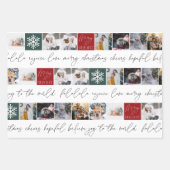 Weihnachtsschnee 8 Fotos Gitter Kiefer Schwarz-wei Geschenkpapier Set (Vorderseite)