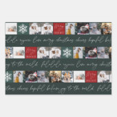 Weihnachtsschnee 8 Fotos Grill grün Geschenkpapier Set (Vorderseite)