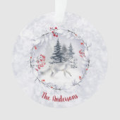 Weihnachtsschnee arktischer Fox Winterlandschaft N Ornament (Vorderseite)