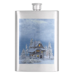 Weihnachtsschnee auf dem Lebkuchenhaus Flachmann