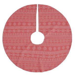 Weihnachtsschnee aus nordischem, rotem Weihnachtss Polyester Weihnachtsbaumdecke