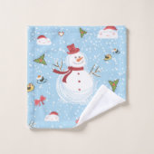 Weihnachtsschnee Badhandtuch Set (Waschlappen)