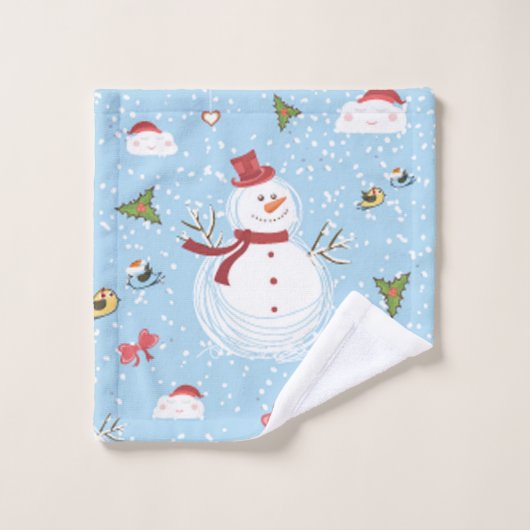 Weihnachtsschnee Badhandtuch Set (Waschlappen)