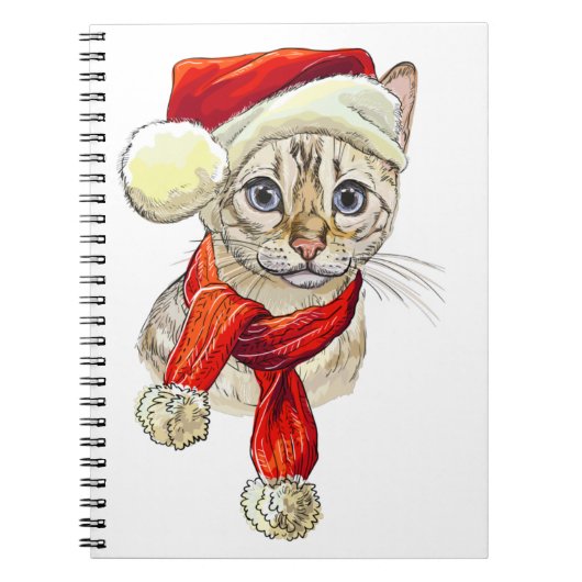 Weihnachtsschnee Bengalische Katze T - Shirt Kinde Notizblock (Vorderseite)