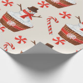 Weihnachtsschnee Cupcake Geschenkpapier (Ecke)