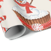 Weihnachtsschnee Cupcake Geschenkpapier (Rolleneckpunkt)