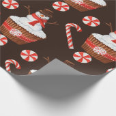 Weihnachtsschnee Cupcake Geschenkpapier (Ecke)