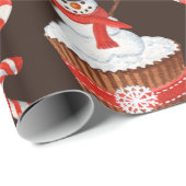 Weihnachtsschnee Cupcake Geschenkpapier (Rolleneckpunkt)