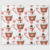 Weihnachtsschnee Cupcake Geschenkpapier (Flach)