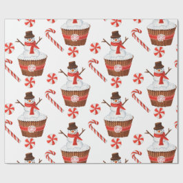 Weihnachtsschnee Cupcake Geschenkpapier