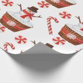 Weihnachtsschnee Cupcake Geschenkpapier (Ecke)