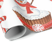 Weihnachtsschnee Cupcake Geschenkpapier (Rolleneckpunkt)