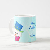 Weihnachtsschnee Cupcake Name Personalisiert Kaffeetasse (Vorderseite Links)