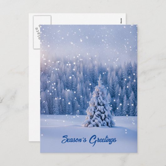 Weihnachtsschnee der Jahreszeit Feiertagspostkarte (Vorne/Hinten)