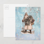 Weihnachtsschnee des Vintagen Vaters sinkt Feiertagspostkarte (Vorne/Hinten)