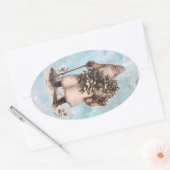 Weihnachtsschnee des Vintagen Vaters sinkt Ovaler Aufkleber (Umschlag)