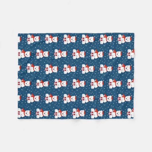 Weihnachtsschnee Fleecedecke (Vorderseite (Horizontal))