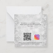 Weihnachtsschnee Foto QR Instagram Mitteilungskarte (Rückseite)