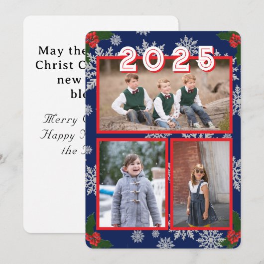 Weihnachtsschnee-Foto Weihnachtskarte Feiertagskarte (Vorne/Hinten)