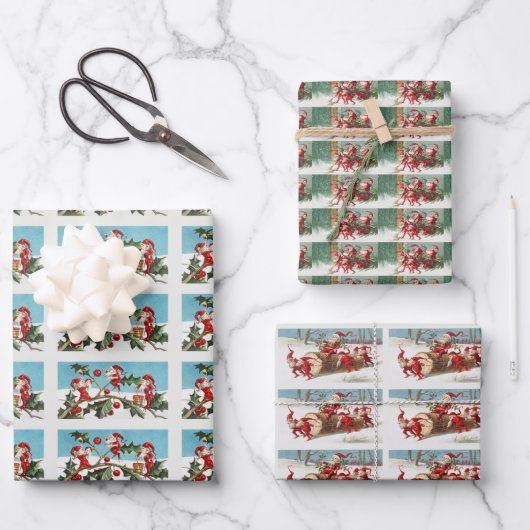 Weihnachtsschnee Geschenkpapier Set (Vorderseite)