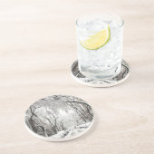 Weihnachtsschnee Getränkeuntersetzer (Seite)