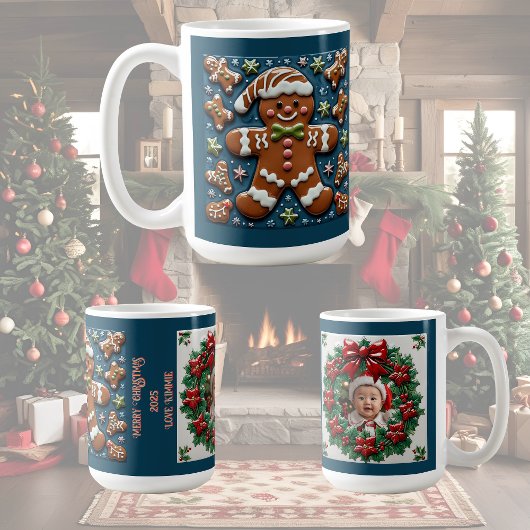 Weihnachtsschnee Gingerbrot Mann individuell anpas Kaffeetasse