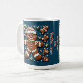 Weihnachtsschnee Gingerbrot Mann individuell anpas Kaffeetasse (Vorderseite Links)