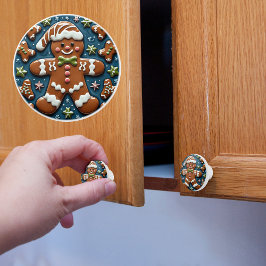 Weihnachtsschnee Gingerbrot Mann Keramikknauf