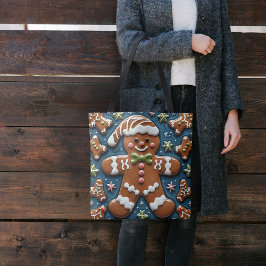 Weihnachtsschnee Gingerbrot Mann Tasche