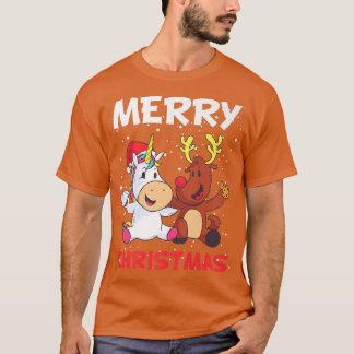 Weihnachtsschnee Gingerbrot Unicorn Ren Red Nose R T-Shirt
