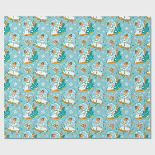 Weihnachtsschnee Globe Ballerina Geschenkpapier (Flach)