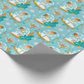 Weihnachtsschnee Globe Ballerina Geschenkpapier (Ecke)