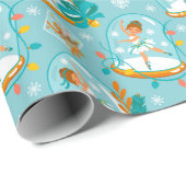 Weihnachtsschnee Globe Ballerina Geschenkpapier (Rolleneckpunkt)