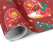 Weihnachtsschnee Globe Ballerina Wrapping Paper Geschenkpapier (Rolleneckpunkt)