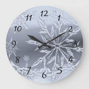 Weihnachtsschnee Große Wanduhr