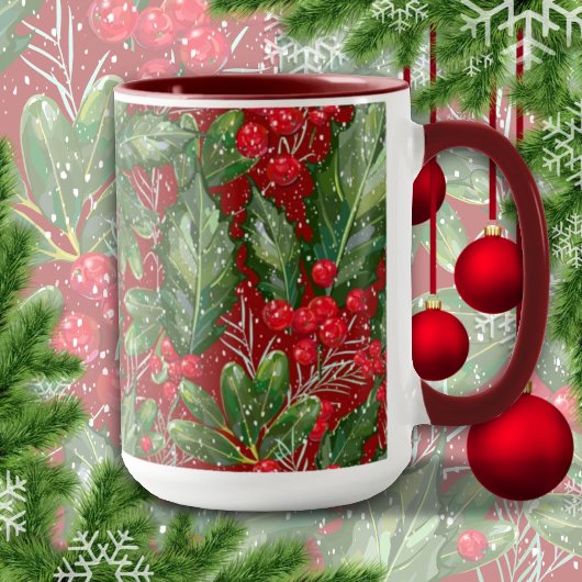 Weihnachtsschnee Holly Tasse