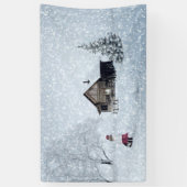 Weihnachtsschnee in der Hütte Banner (Vertikal)