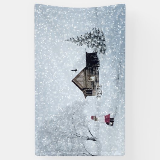 Weihnachtsschnee in der Hütte Banner (Vertikal)