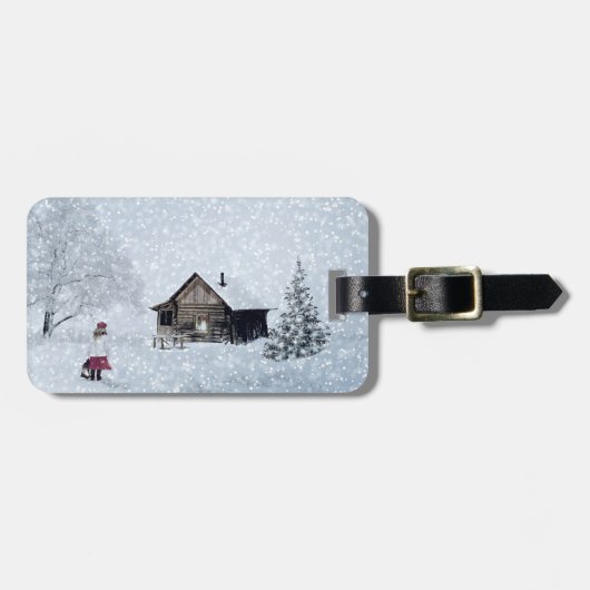 Weihnachtsschnee in der Hütte Gepäckanhänger (Vorderseite horizontal)