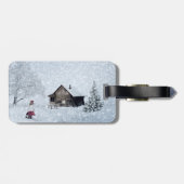 Weihnachtsschnee in der Hütte Gepäckanhänger (Rückseite horizontal)