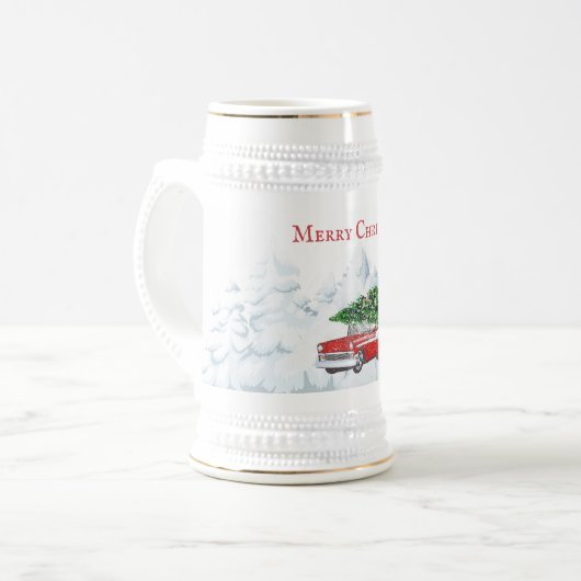 Weihnachtsschnee in Rotwein Bierglas (Vorderseite Links)